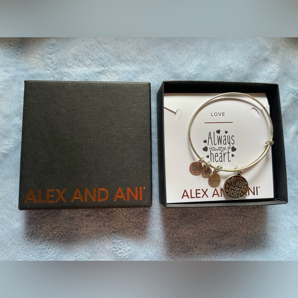 Alex and Ani Silver Charm Bangle with Inspirational Accents - Picture 4 of 4